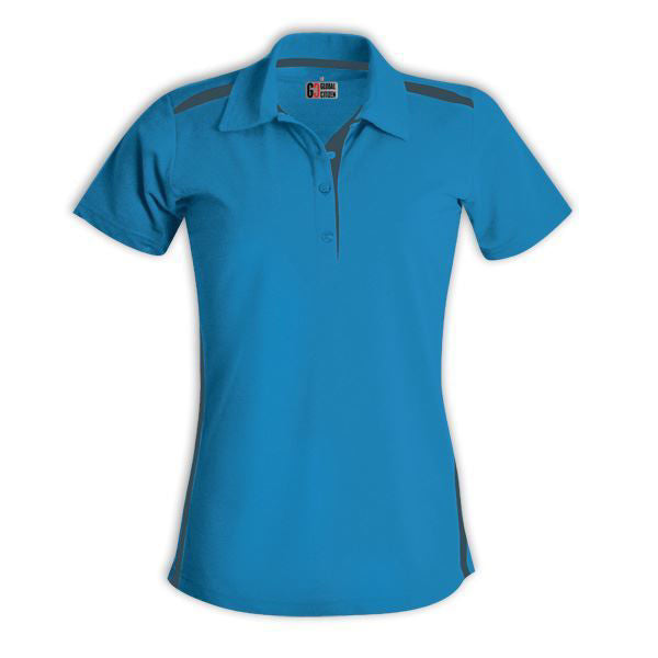 Ladies’ Vector Polo - Cyan/Graphite -  End Of Range
