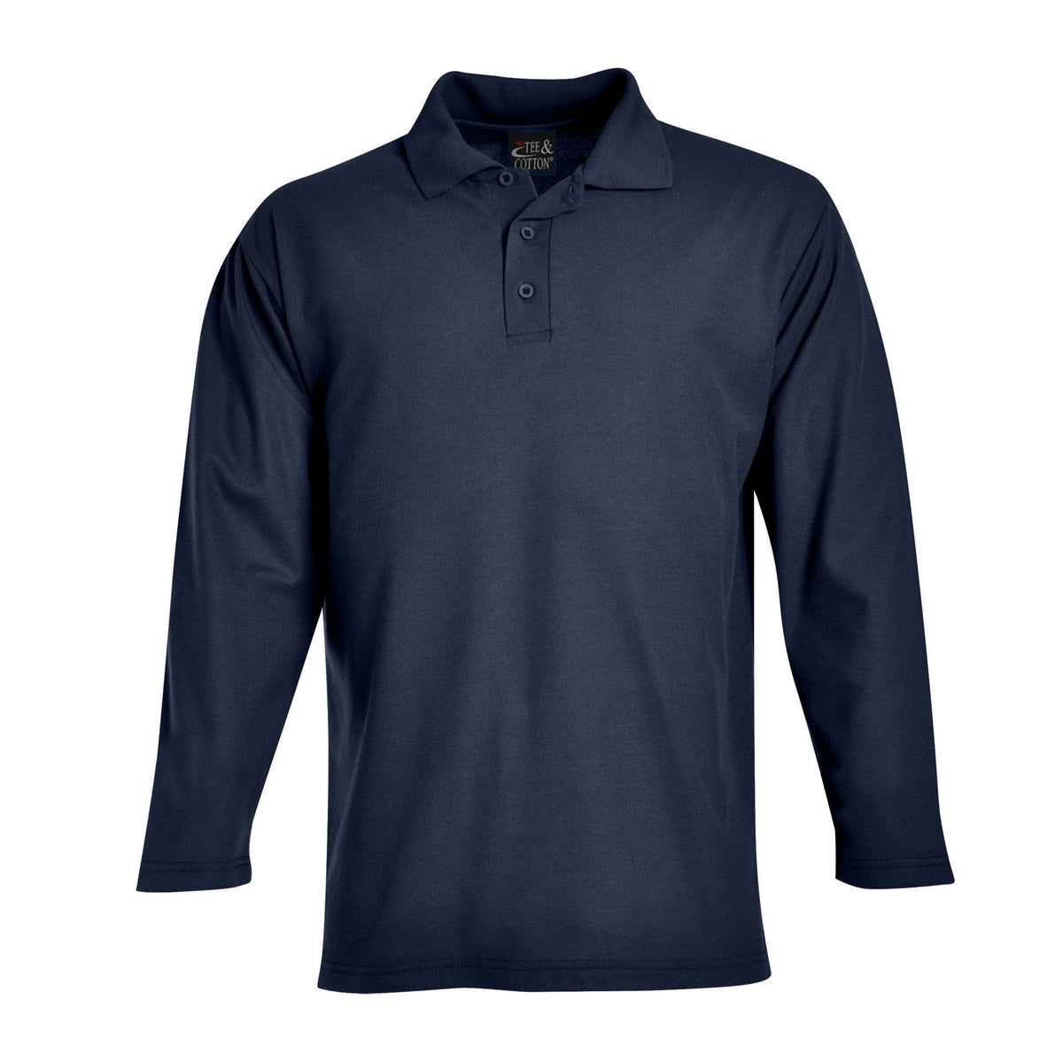 175gsm Long Sleeve Pique Knit Polo - Cadet blue - while stocks last