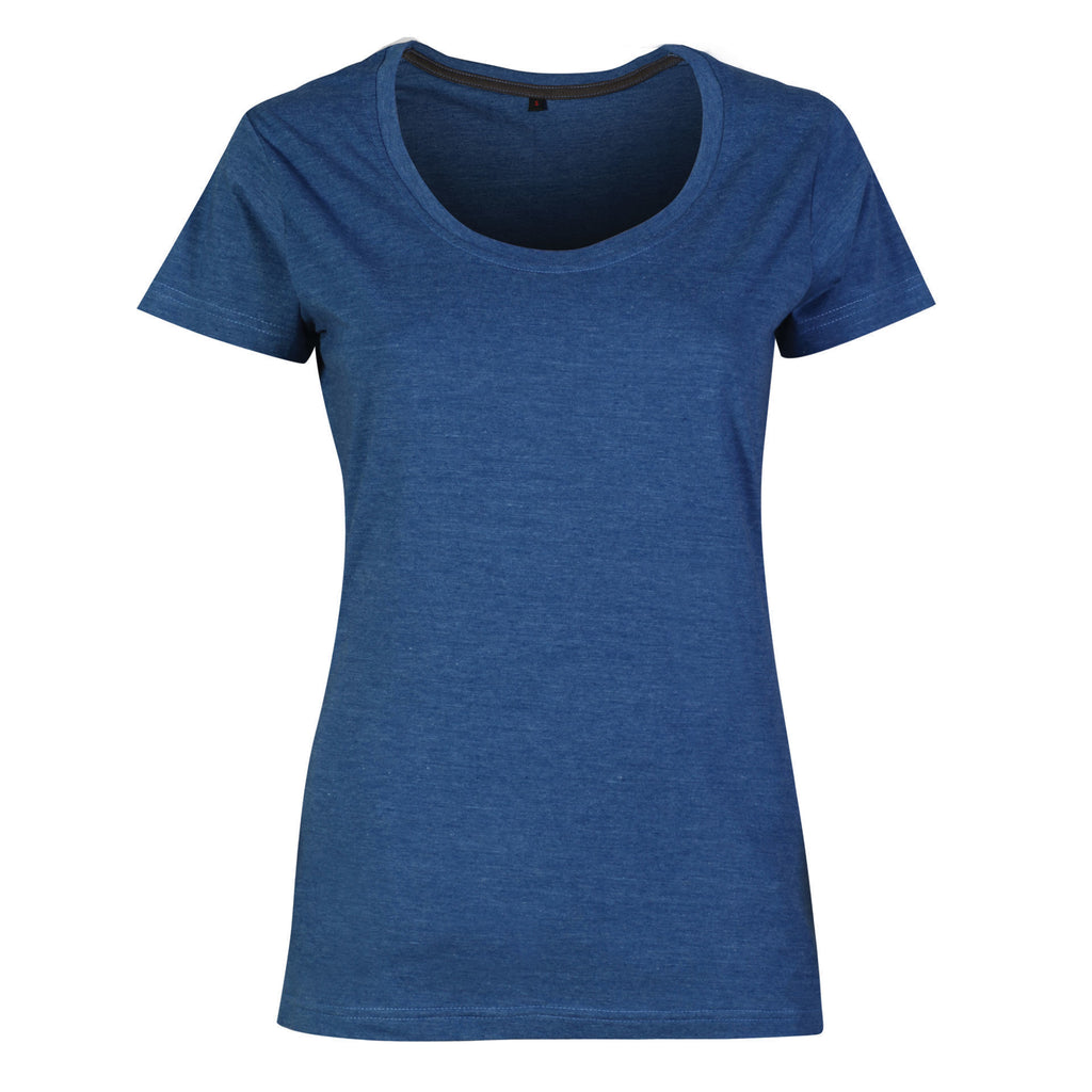 Ladies 150g Fashion Fit T-Shirt  - Mid Blue Melange - While Stocks Last