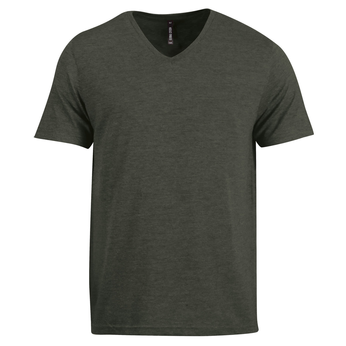 140gsm Urban Lifestyle V-Neck T-Shirt  -  Army green melange - While Stocks Last