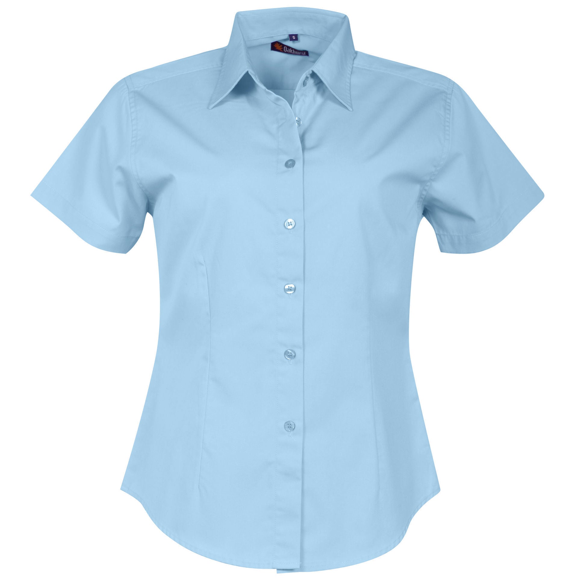 Ladies Classic Woven Shirt Short Sleeve - Blue Sky - While Stocks Last