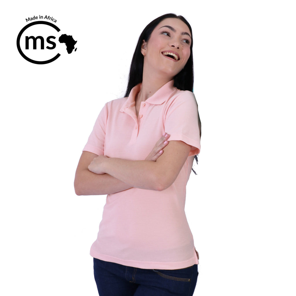 175gsm Ladies’ Classic Pique Knit Polo - Hot Pink - While Stocks Last