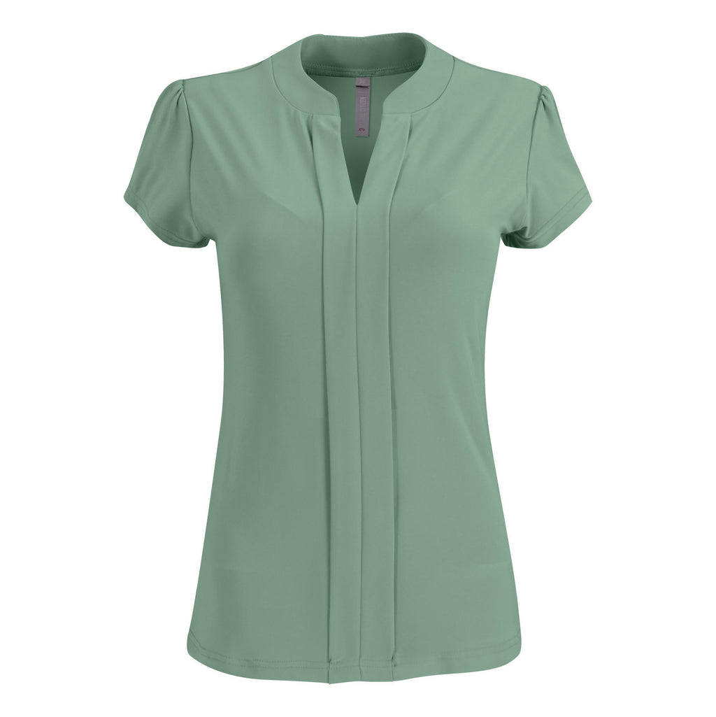 Emma  Blouse - Short Sleeve - Sage Green - End Of Range