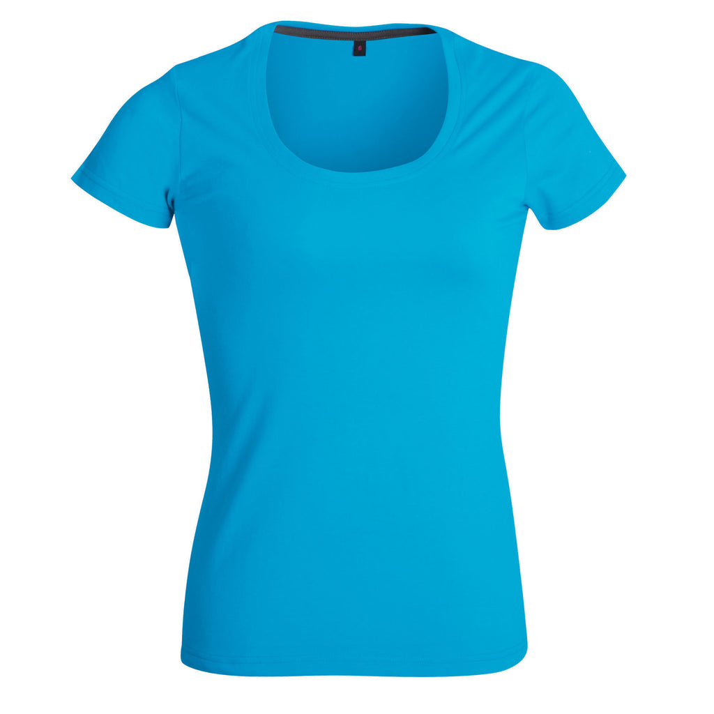 150gsm Ladies’ Fashion Fit T-Shirt - Cyan - End Of Range