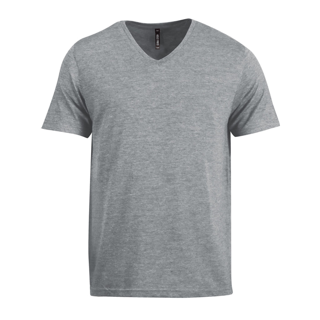 140gsm Urban Lifestyle V-Neck T-Shirt - Mid grey melange - End Of Range