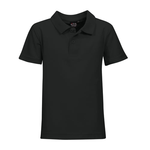 175g Youth Classic Pique Knit Polo - Black - End Of Range
