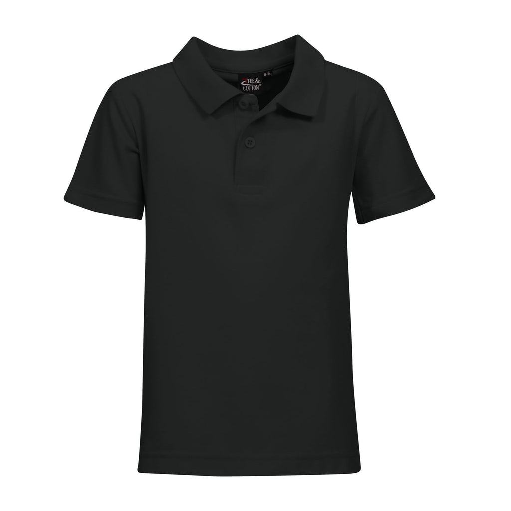 175g Youth Classic Pique Knit Polo - Black - End Of Range