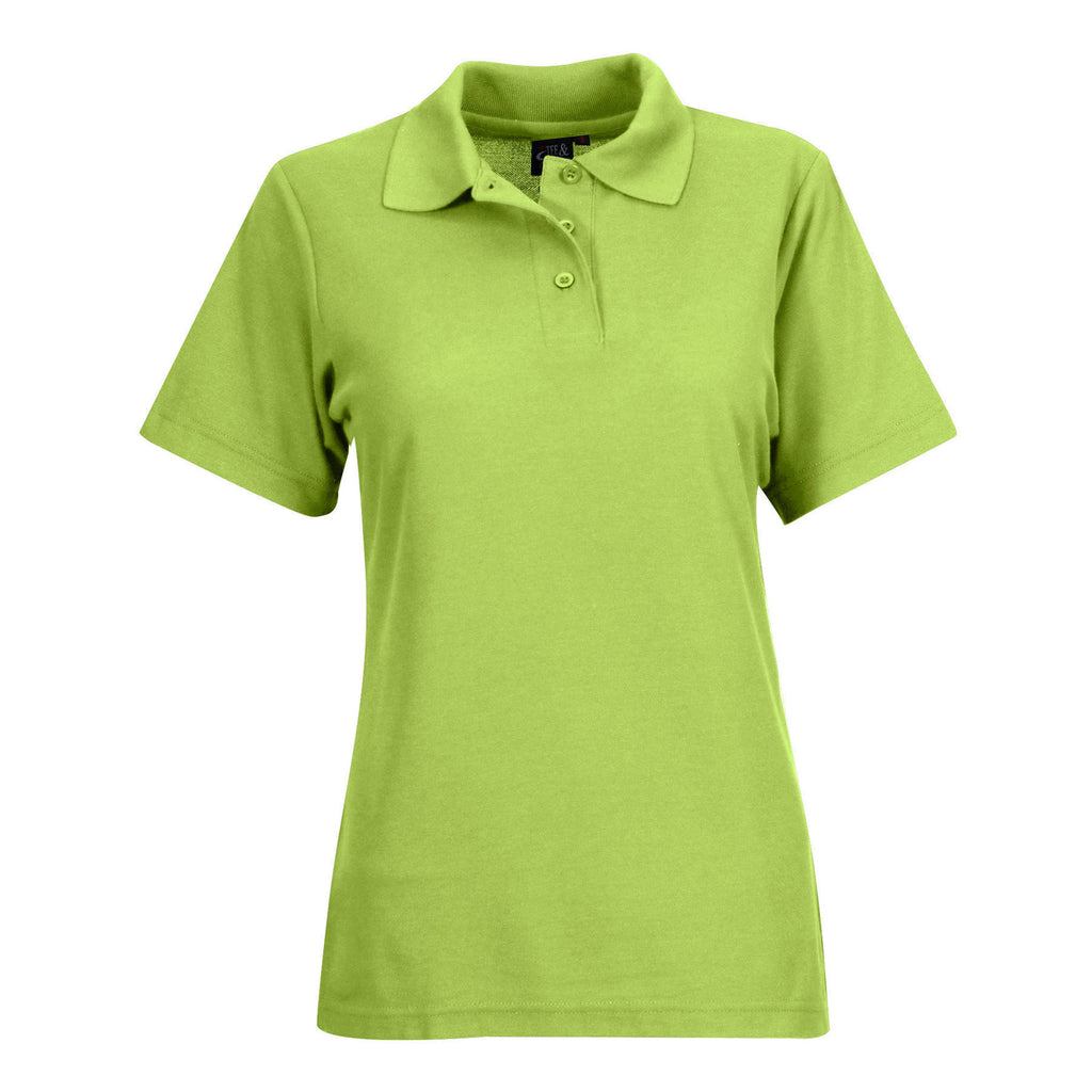 175g Ladies Classic Pique Knit Polo  - Green & Gold Friday