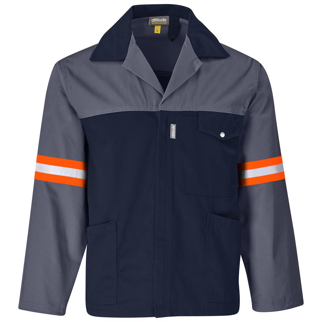 Site Premium Two-Tone Polycotton Jacket - Reflective Arms - Orange Tape