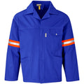 Artisan Premium 100% Cotton Jacket - Reflective Arms & Back - Orange Tape - Royal Blue