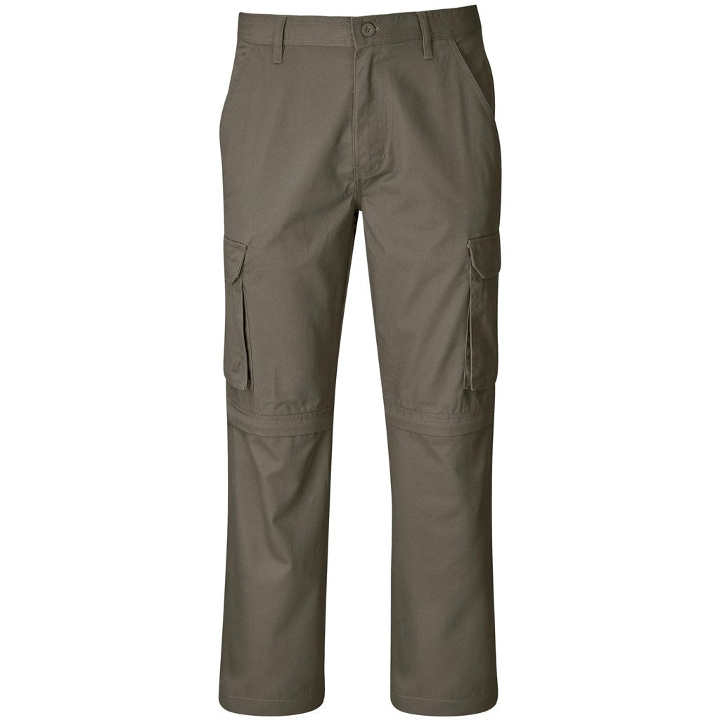 Mens Cargo Zip Off Pants - Khaki