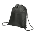 Drawstring Sport Bag with Zip Pocket 210D