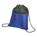 Drawstring Sport Bag with Zip Pocket 210D