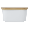 White Basics Butter Dish With Bamboo Lid