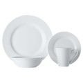 White Basics Cosmopolitan Rim Dinner Set 16 Piece
