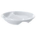 White Basics Round Divided Sauce Dish
