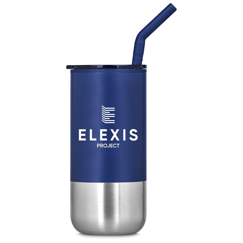 Kooshty Cheerio Stainless Steel & Plastic Double-Wall Tumbler & Straw – 480ml