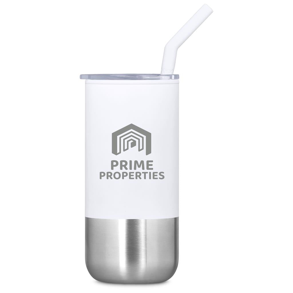 Kooshty Cheerio Stainless Steel & Plastic Double-Wall Tumbler & Straw – 480ml