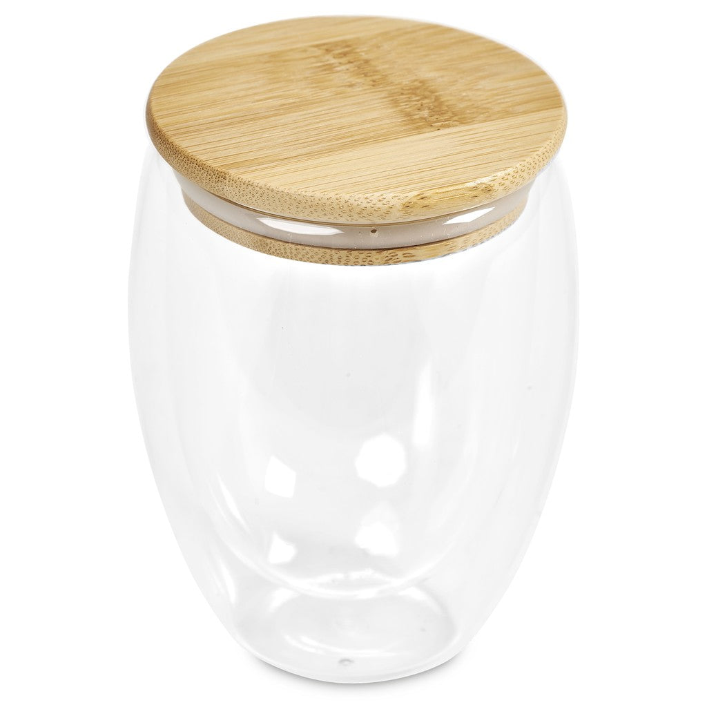 Okiyo Moco Glass & Bamboo Double-Wall Cup - 350ml