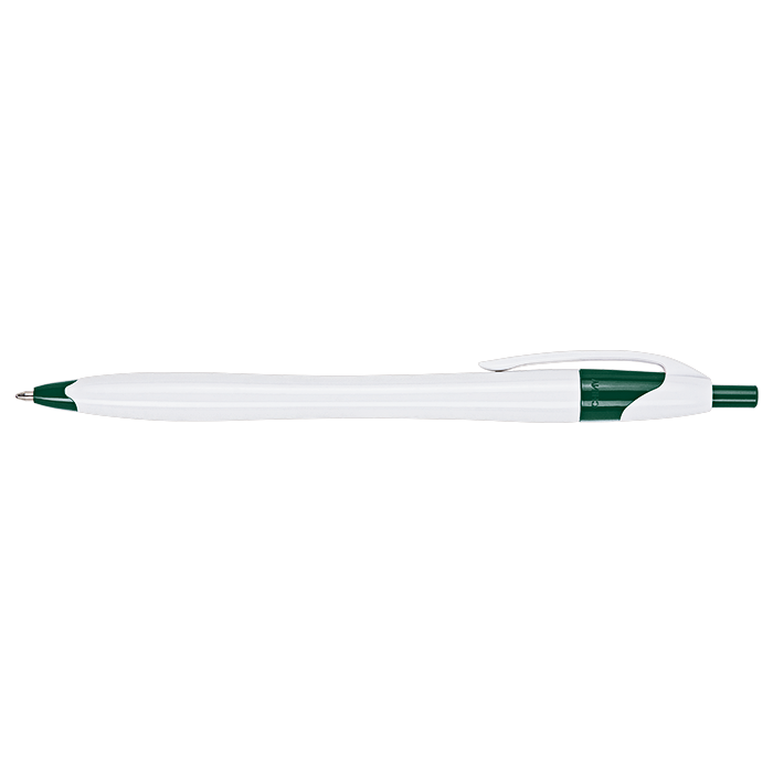 Slim White Barrel Ballpoint Pen