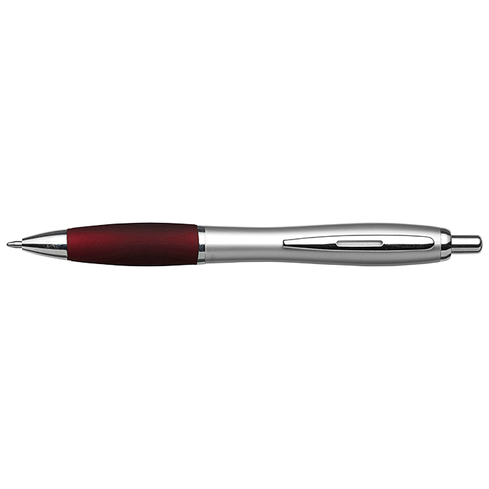 Silver Barrel Black Ink Pen