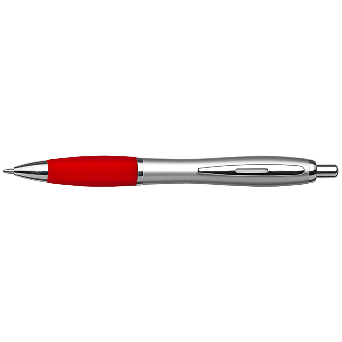 Silver Barrel Black Ink Pen