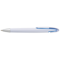 Rounded Clip Ballpoint Pen With White Barrel