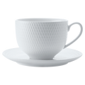 White Basics Diamonds Tea Cup and Saucer 220ml