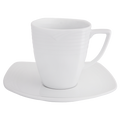 Arctic White Square Tall Cup and Saucer