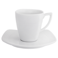 Arctic White Sqaure Espresso Cup and Saucer