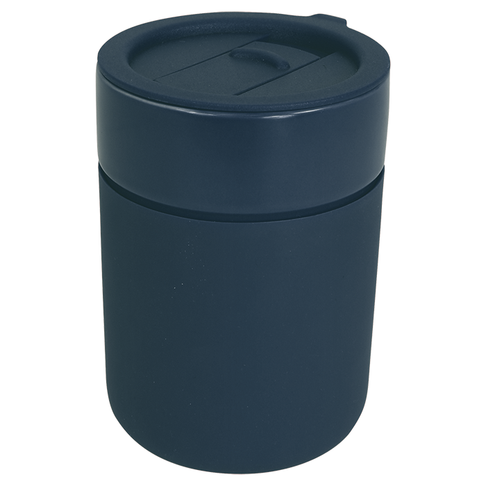 330ml Ceramic Silicone Cover Mug With Sip Slider