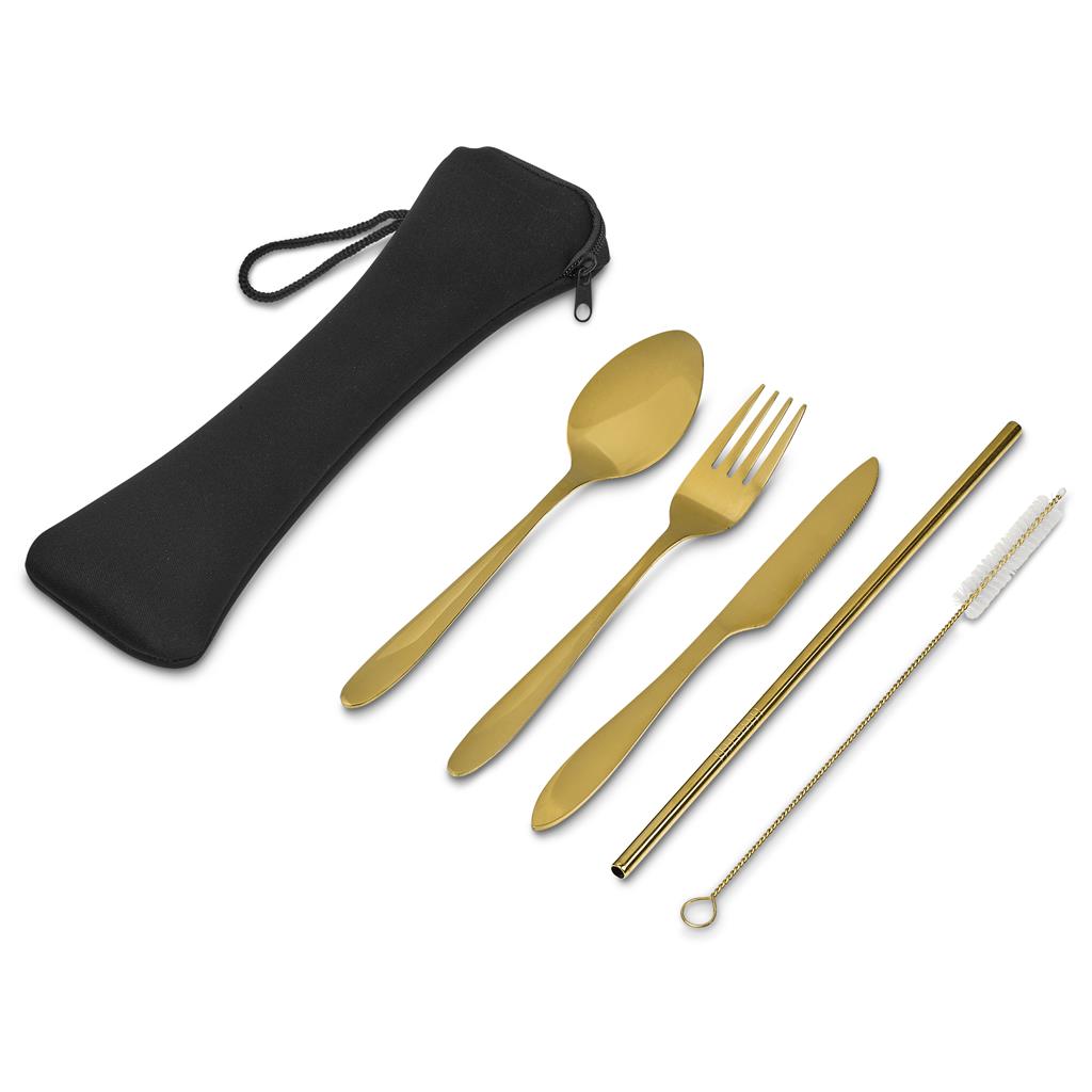 Serendipio Golden Cutlery Set