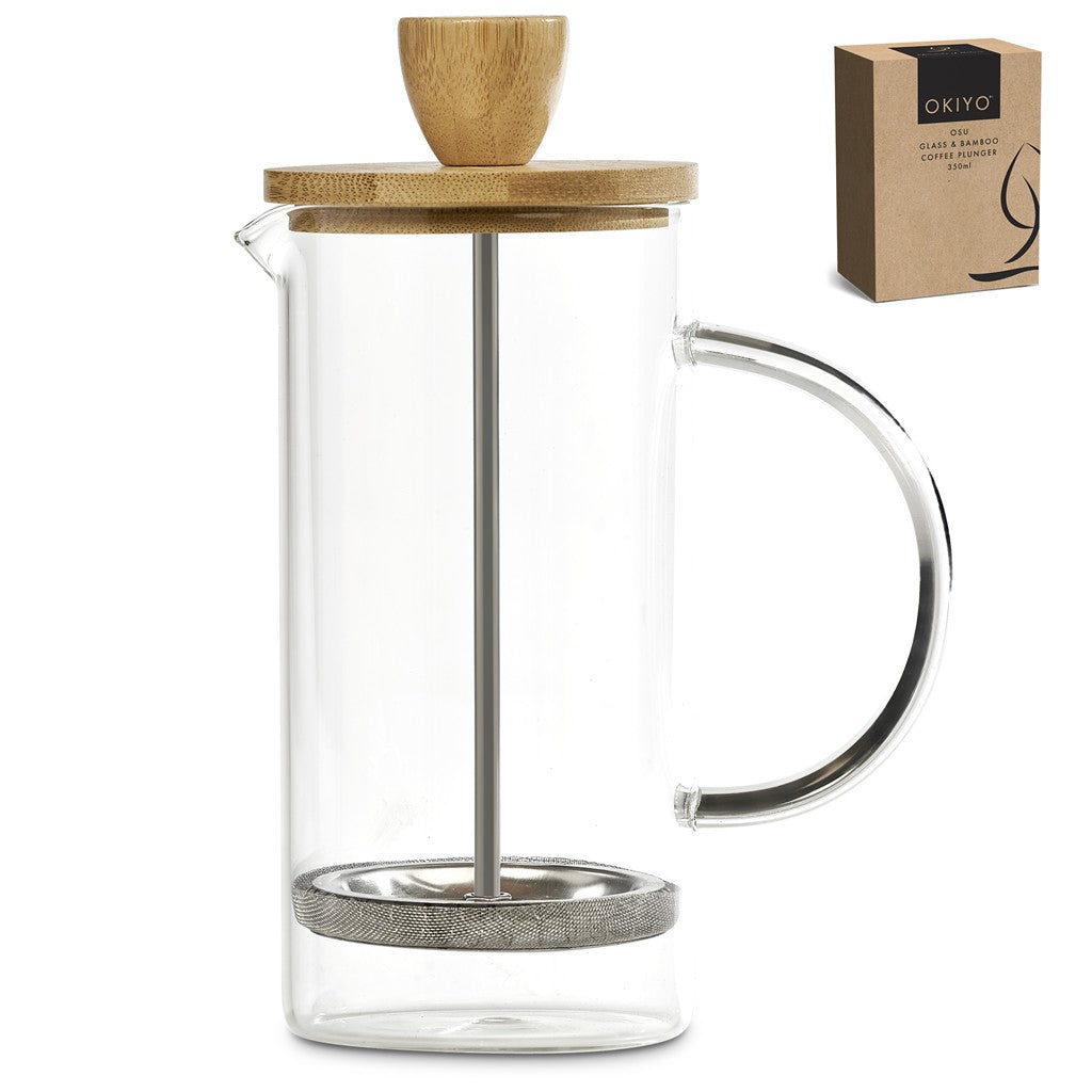 Okiyo Osu Glass & Bamboo Coffee Plunger - 350ml