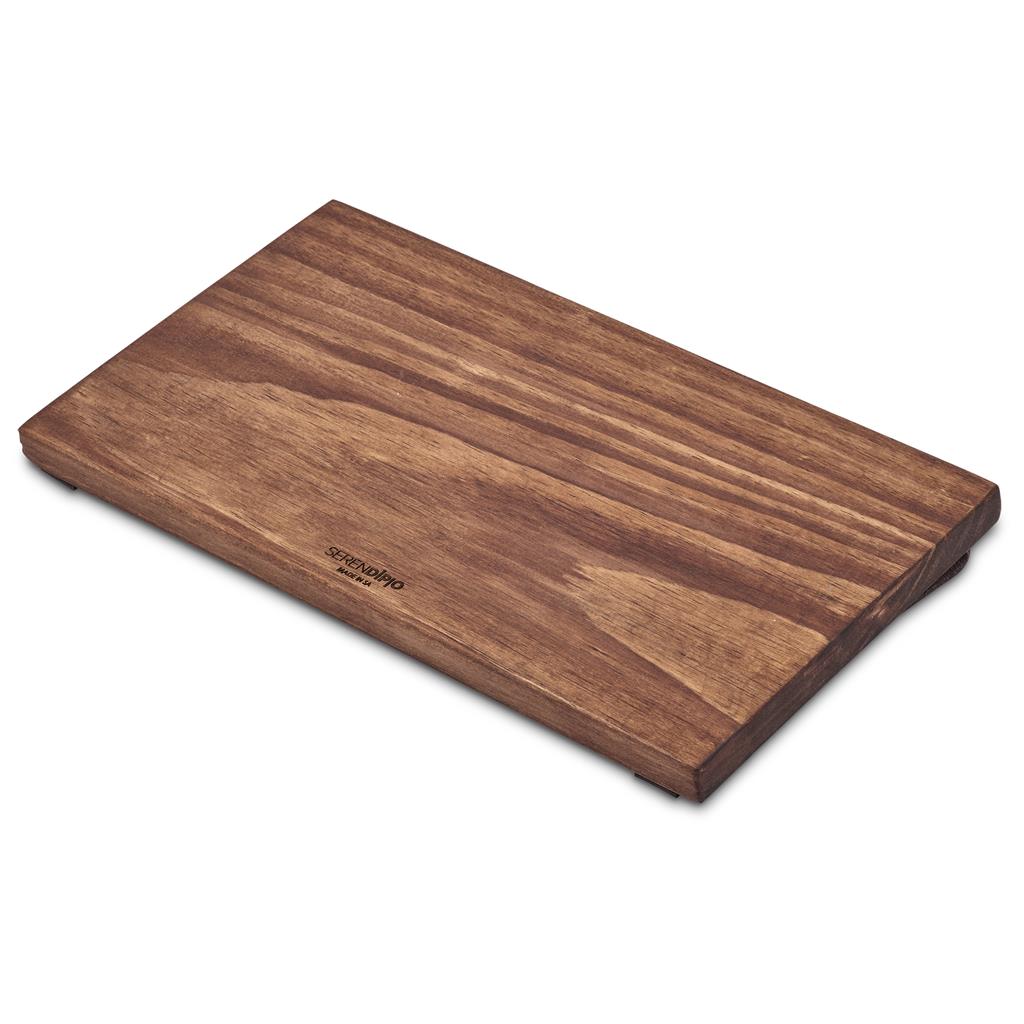 Serendipio Large Farm Style Wooden Tray with Leather Straps