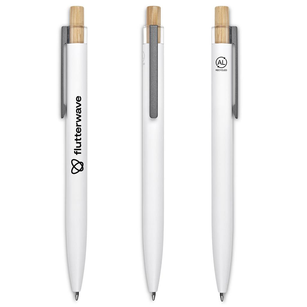Okiyo Mimo Recycled Aluminium Ball Pen - Solid White