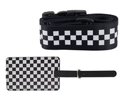 Checkered Luggage Strap & Tag