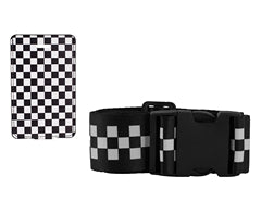 Checkered Luggage Strap & Tag